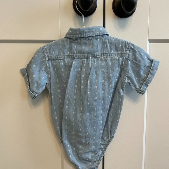 Ben Sherman Chambray Button Down Onesie - Picture 2 of 4